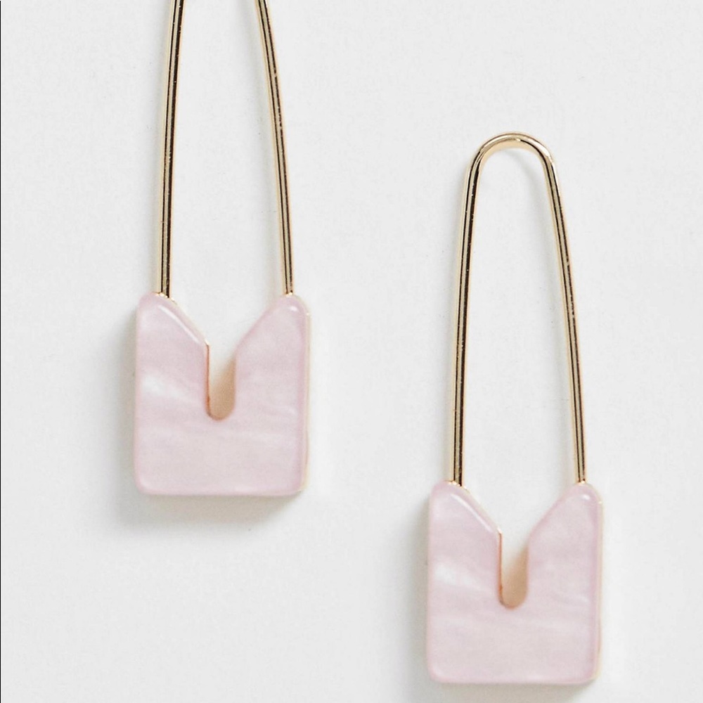 ASOS Pink Safety Pin Earrings